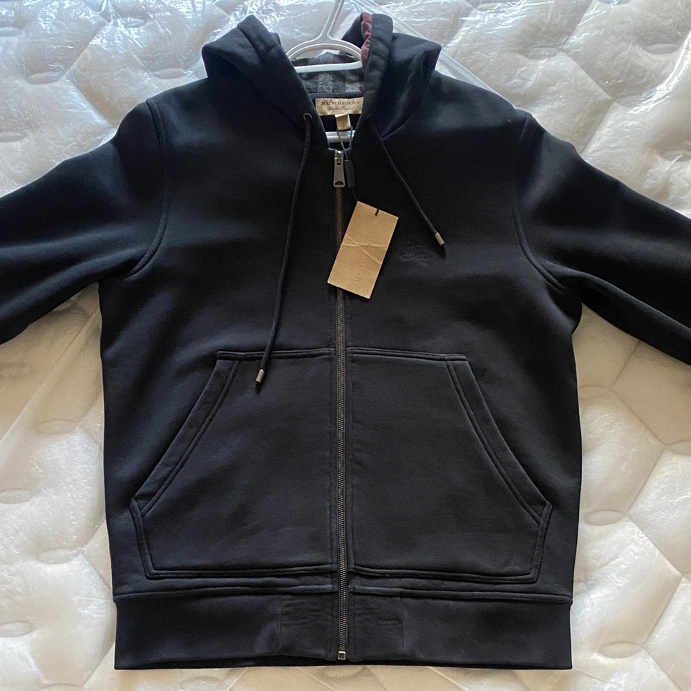 Burberry Black Zip-Up Hoodie Jacket